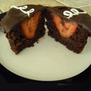 Double Chocolate Strawberry Cupcake with a Cream Cheese Finish