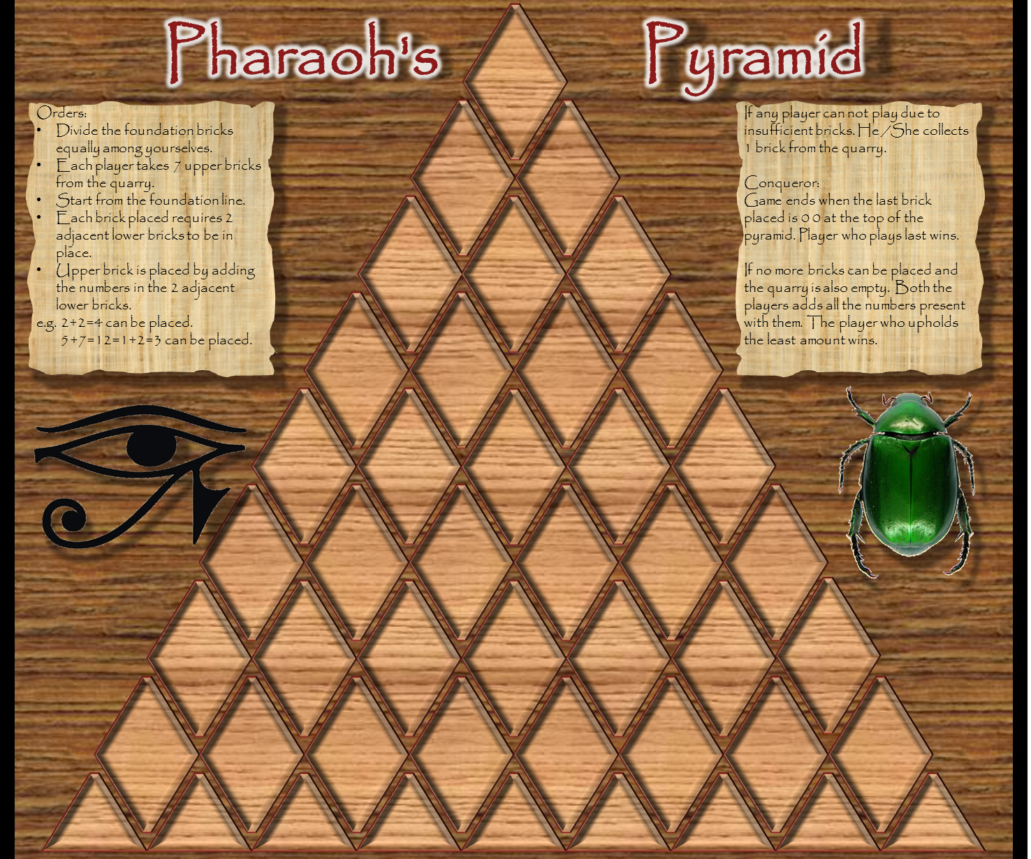 Pharaoh's Pyramid Mathematical Board Game