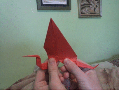 Origami Heron With Flapping Wings
