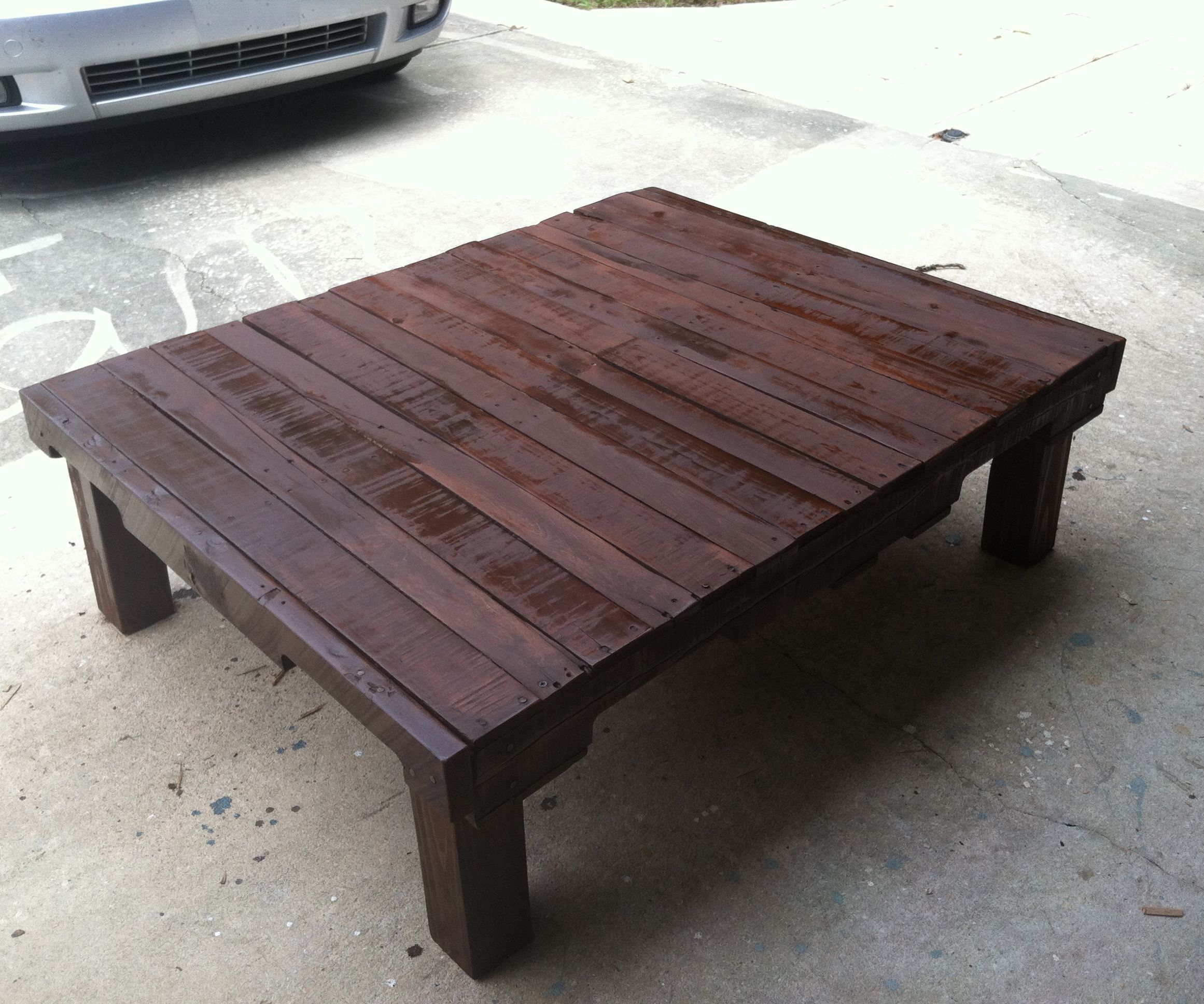 Dark walnut coffee table
