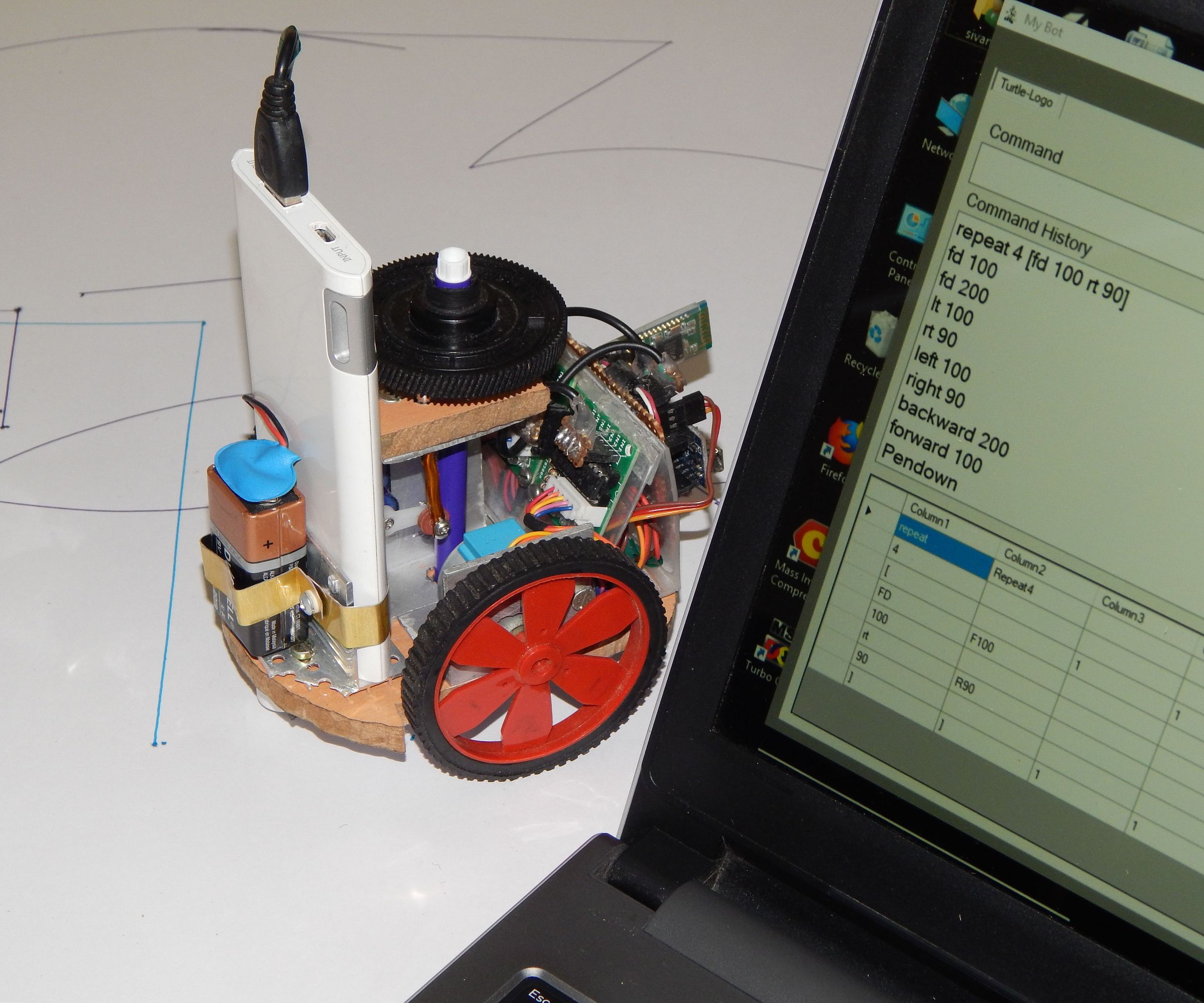 Live Turtle Logo Program Using BT Bot - MyBot