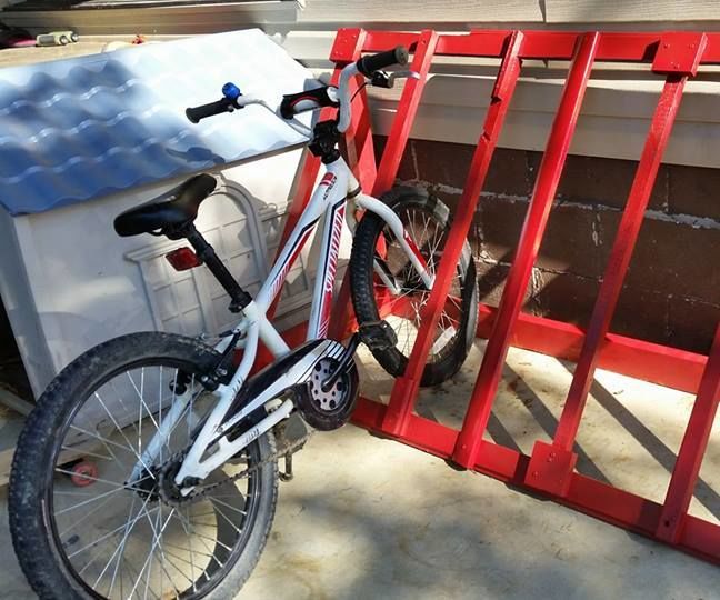 Bike Rack From an Old Door