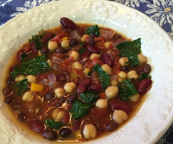 Moroccan Three Bean and Kale Soup