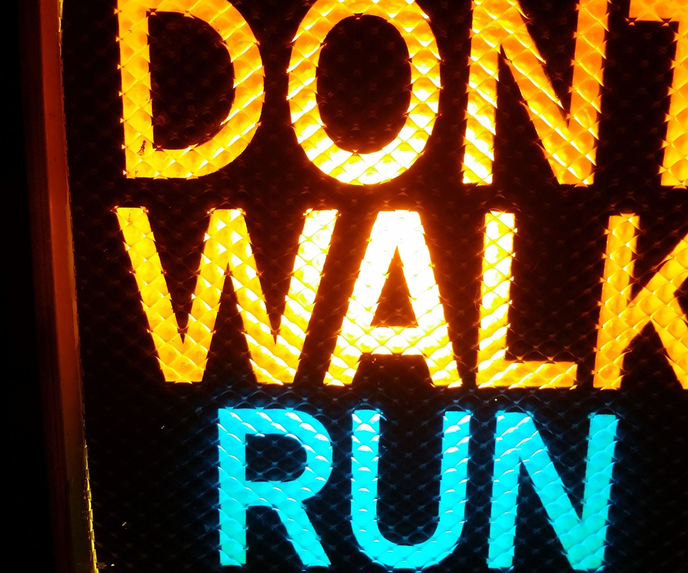 DONT WALK RUN Traffic Signal Sign