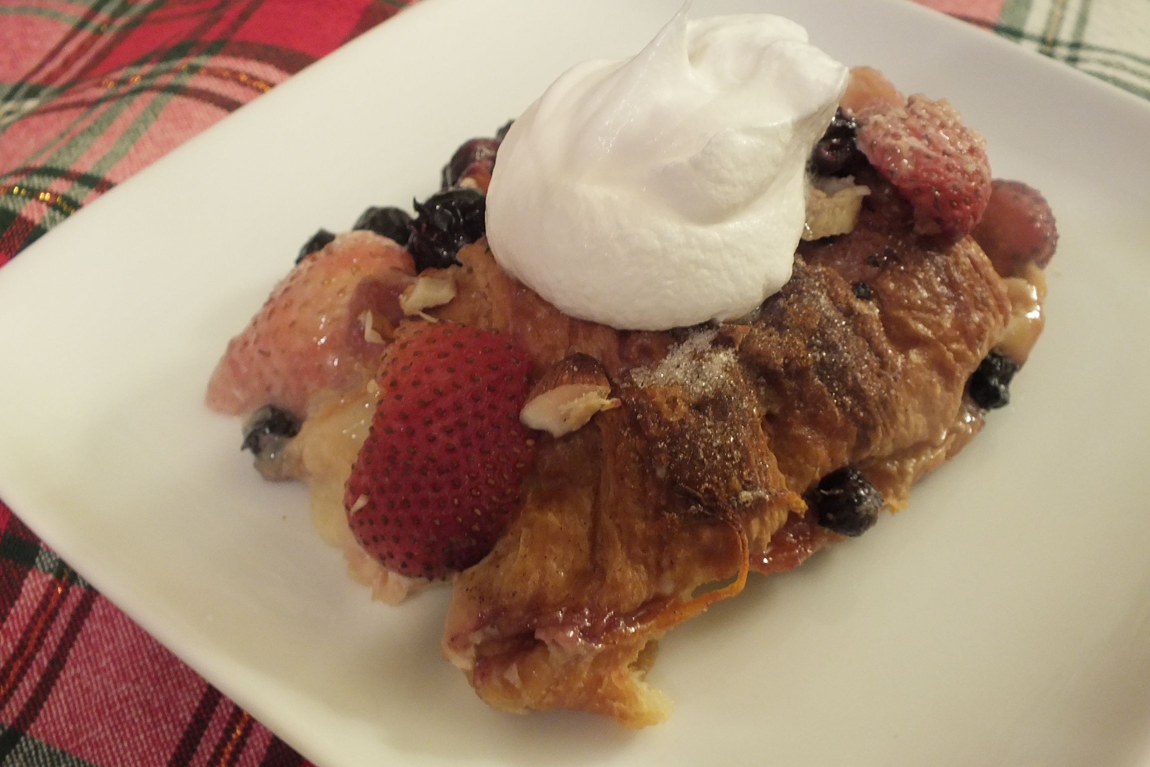 White Chocolate Mallow Berry Bread Pudding