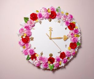 How to Make a Sweet Floral Wall Clock for Your Room Decoration