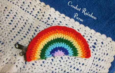 Crochet Rainbow Coin Purse