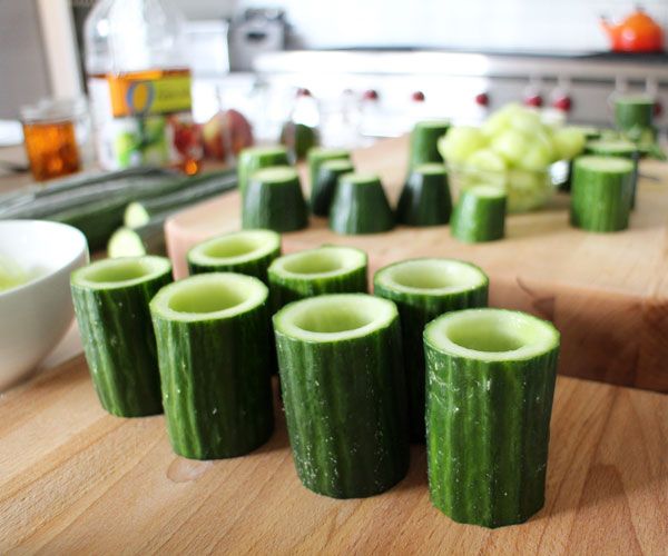 Edible Cucumber Cups for Cocktails