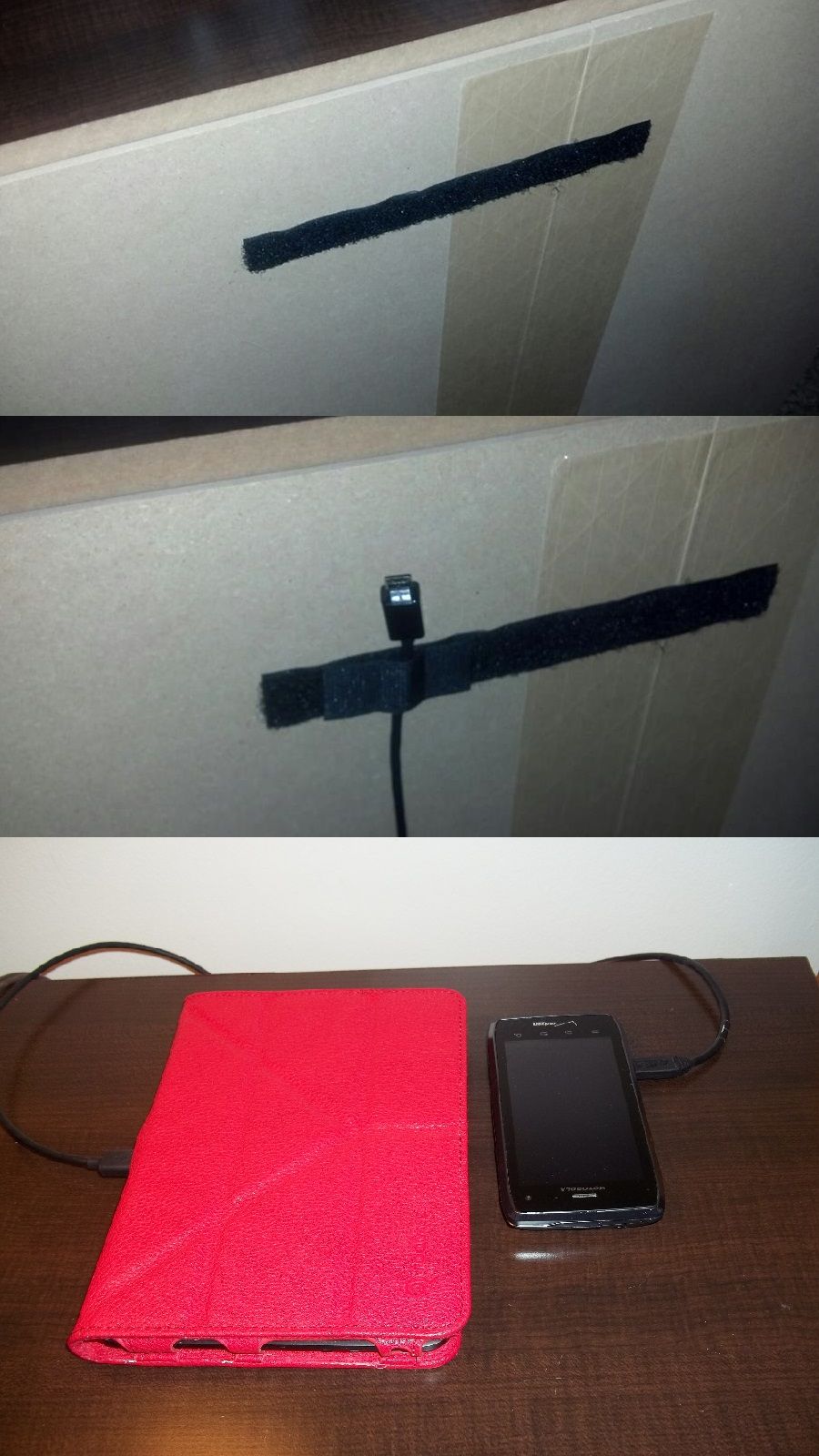 Secure Charging Cables With Velcro