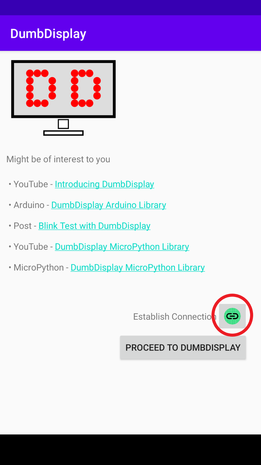 Code to Make Use of DumbDisplay