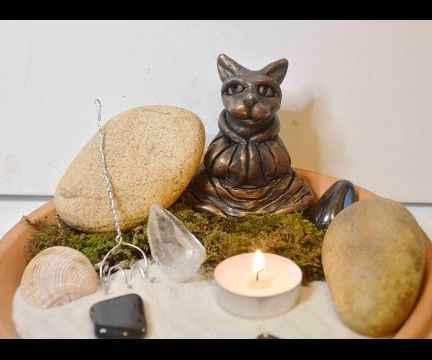 DIY Mini Meditating Cat Zen Garden