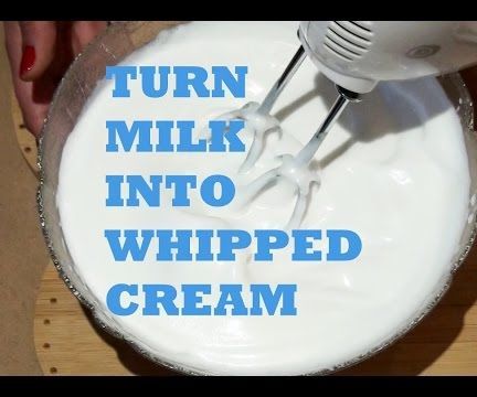How to Turn Milk Into Whipped Cream - LOW FAT (1% Fat Milk) 
