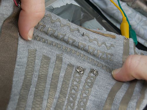 Lasercut Stretchy Conductive Fabric Traces