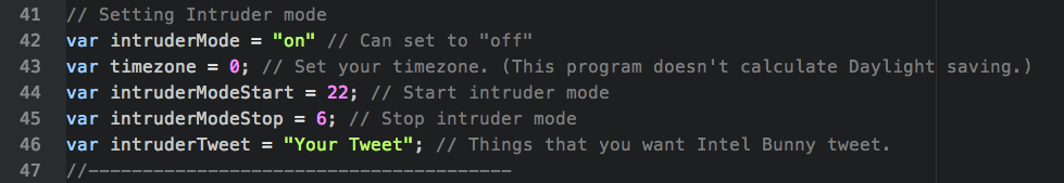 Setting Intel Bunny Program