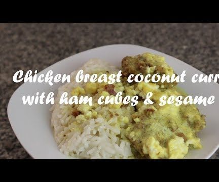 Chicken Breast Coconut Curry With Ham Cubes & Sesame Recipe