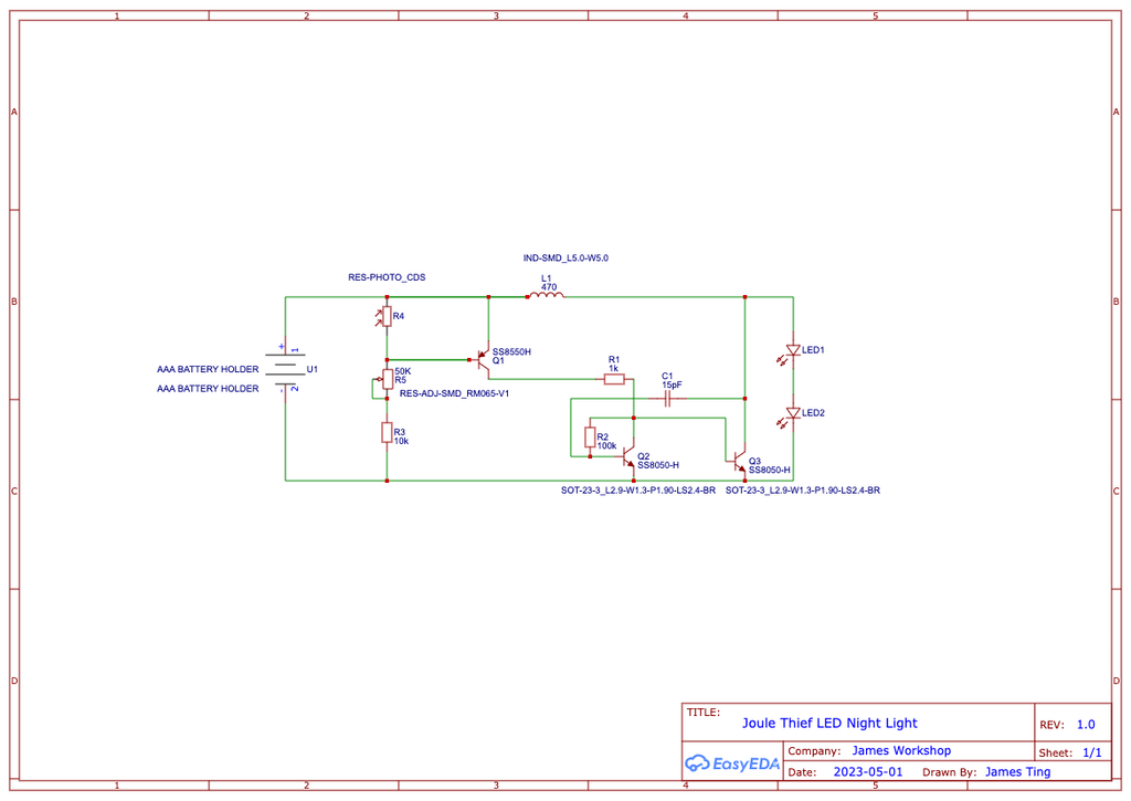 Night Light Led Schematic LED Night Light Use Joule Thief Circuits : 5