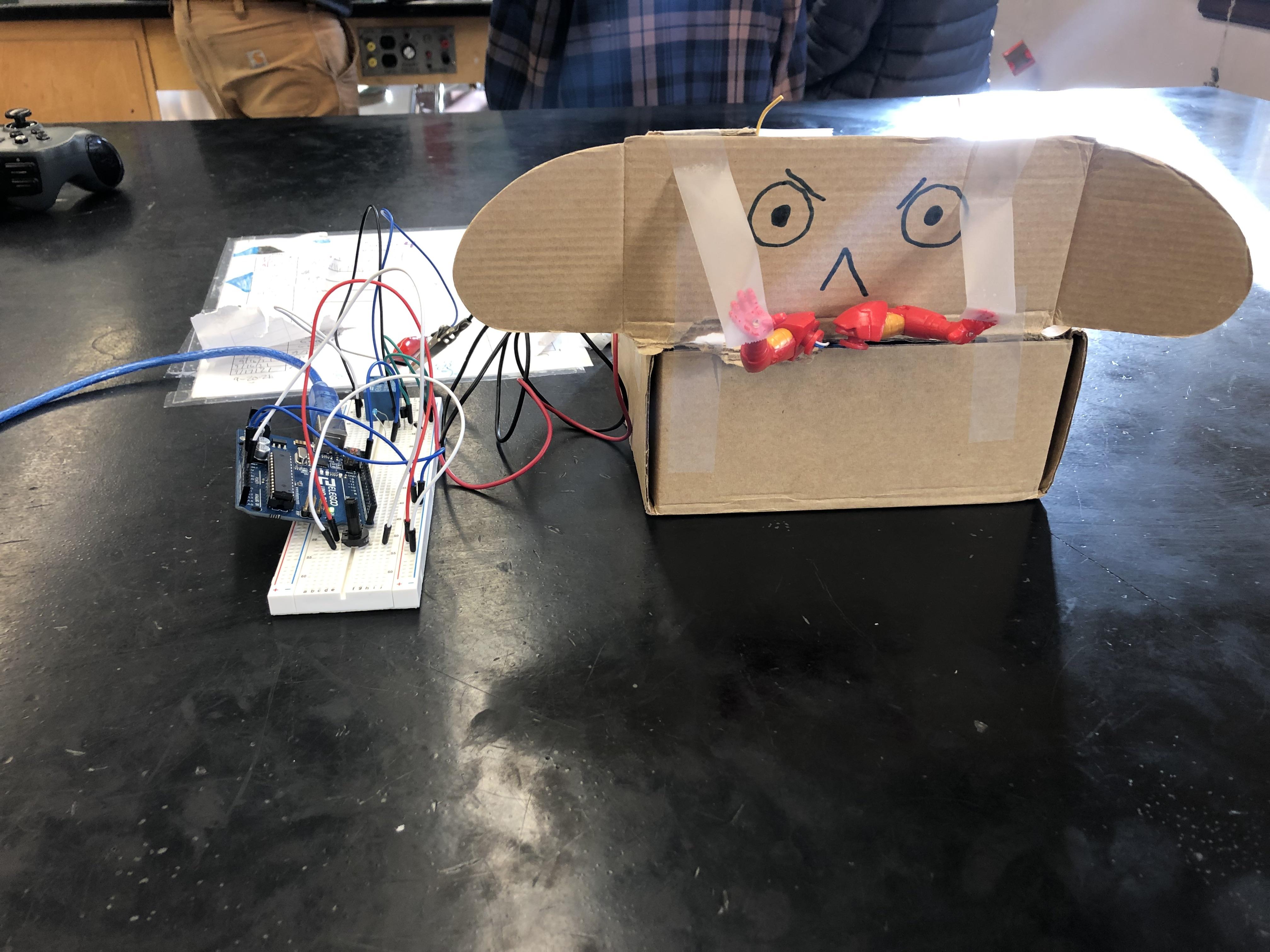 Iron Man Potentiometer Controlled Toy by Liam Luther and Franco