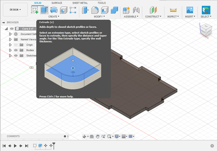 Extrude the Piece Other Option