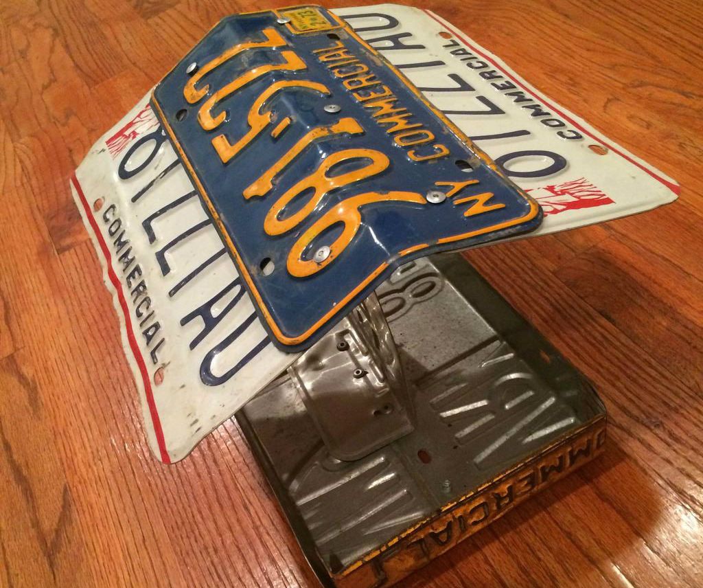 License Plate Bird Feeder