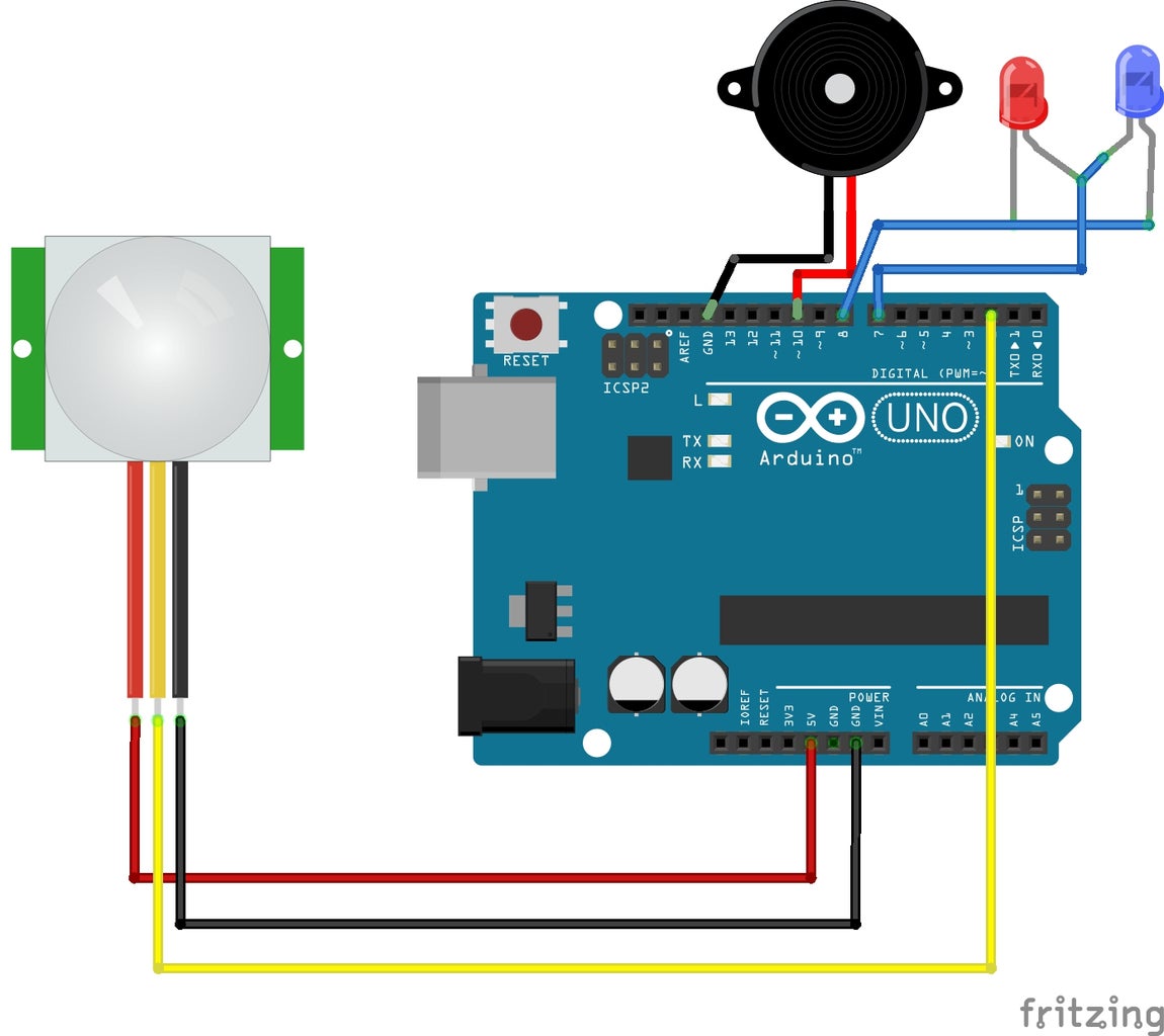 3.5 $ P.I.R. Arduino Intruder Alarm : 4 Steps (with Pictures ...