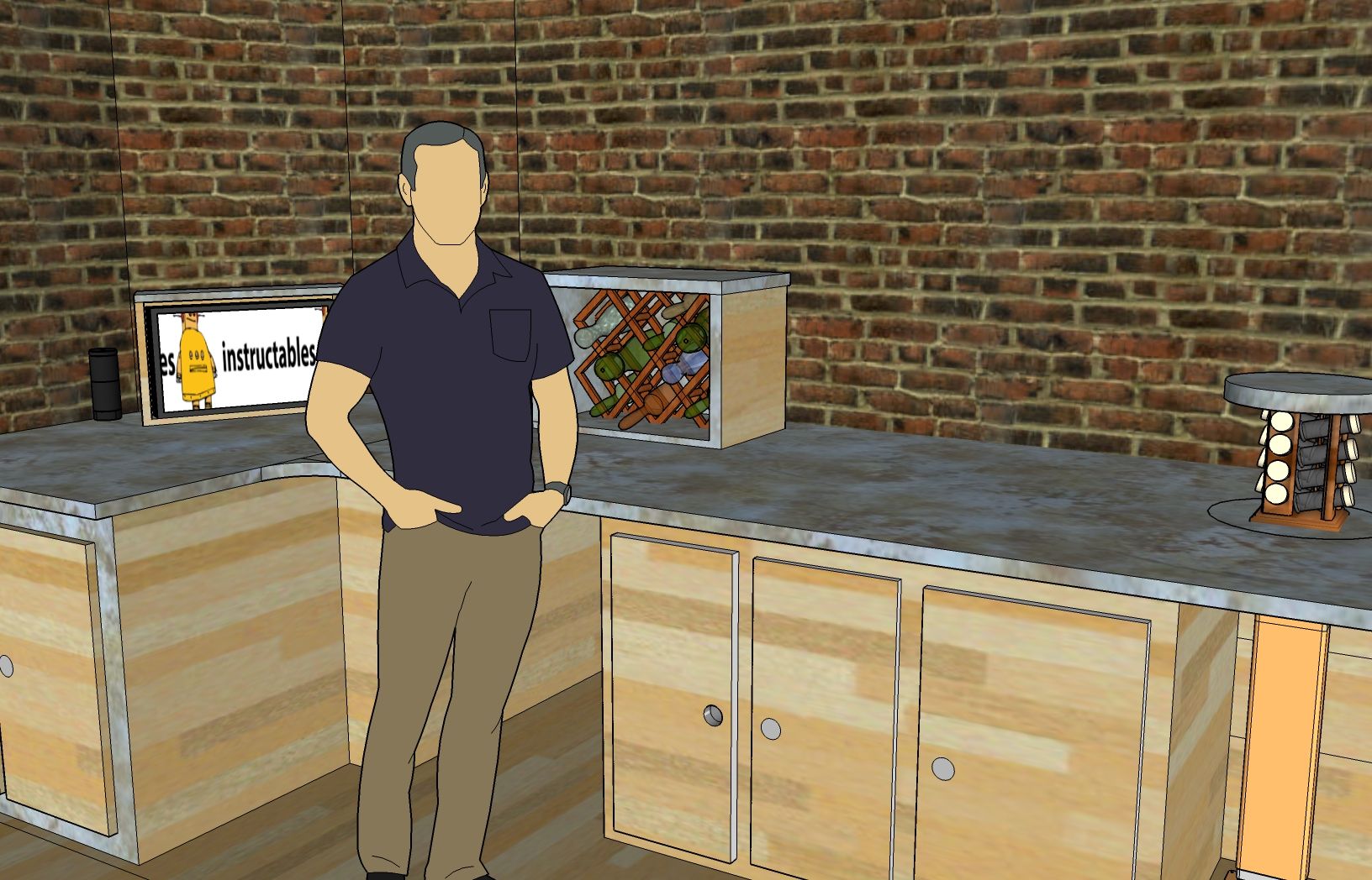 Automated Wine/Kitchen Desk.