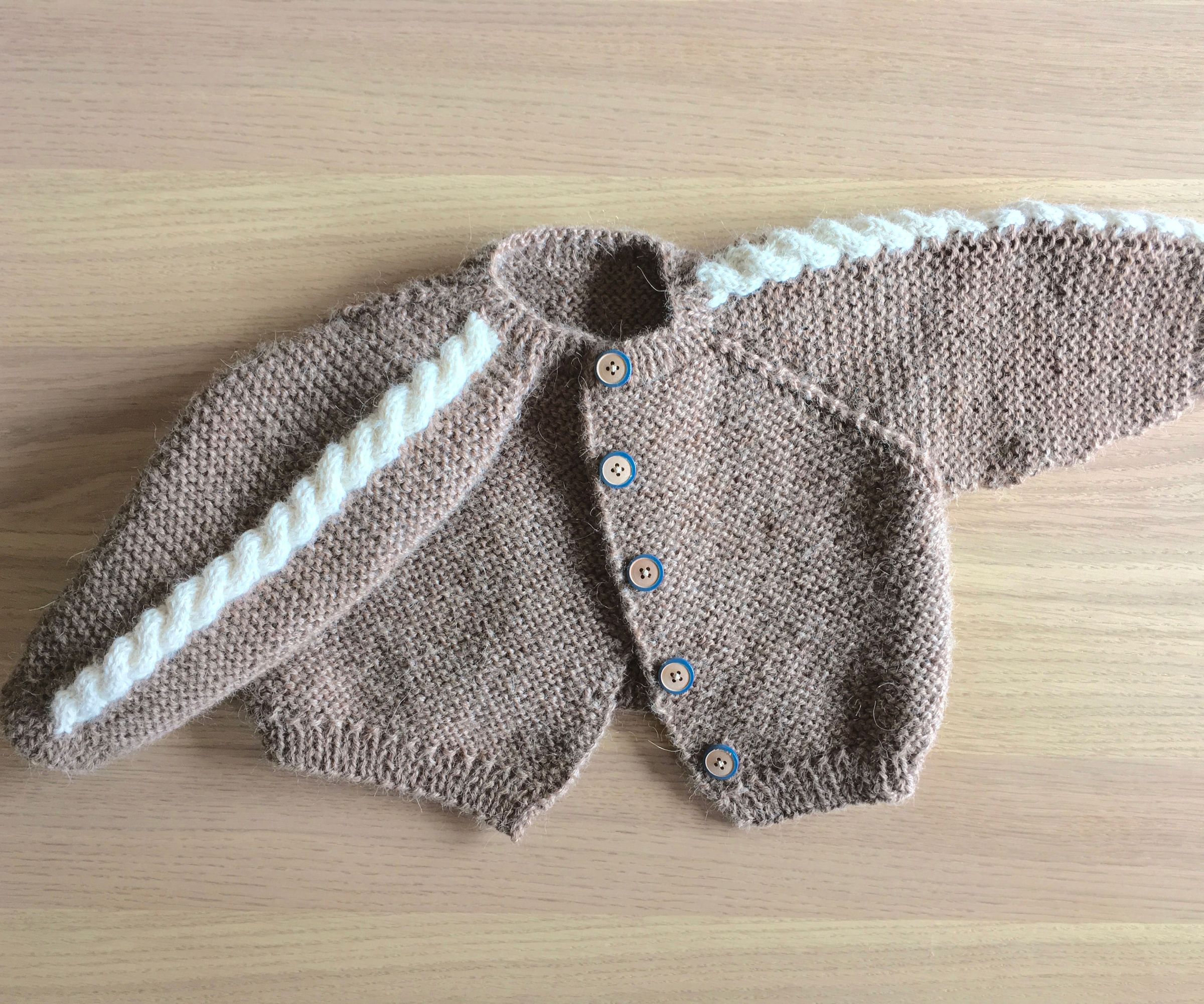 Multi-color Cable-sleeve Cardigan