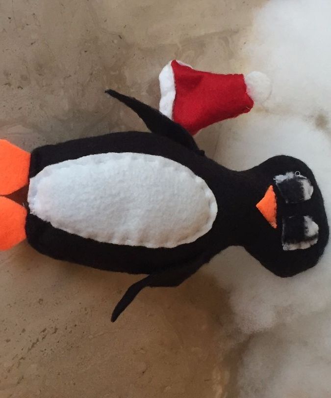 Handsewn, Homemade Penguin 