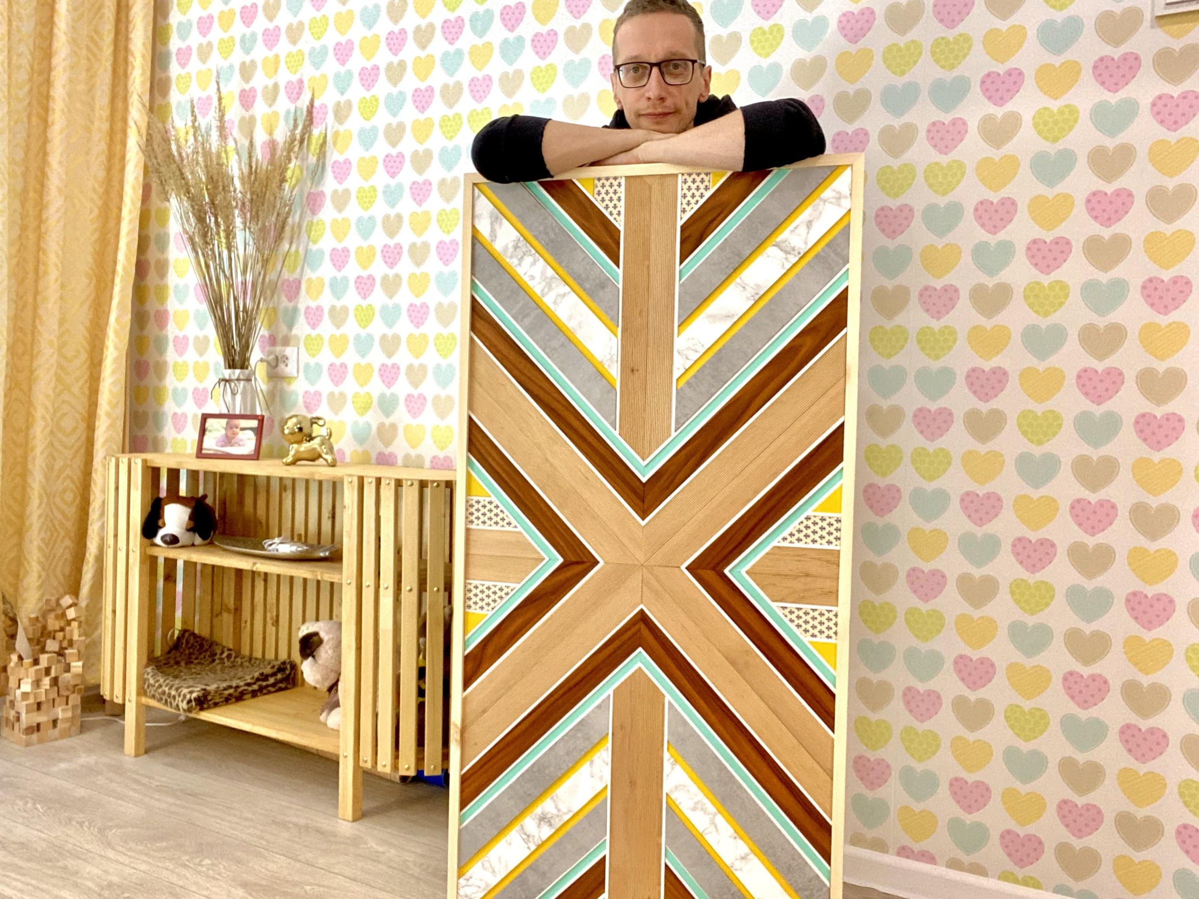 DIY Scrap Wood Wall Art. Wood Mosaic - Image 1