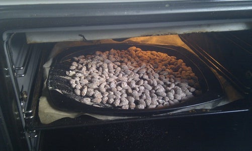 Remove Pan and Heat Almonds