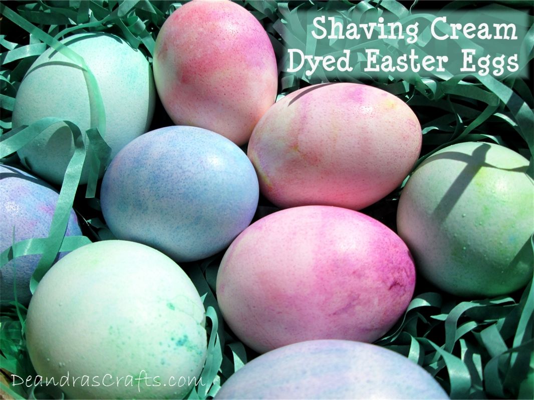 Shaving Cream Dyed Easter Eggs