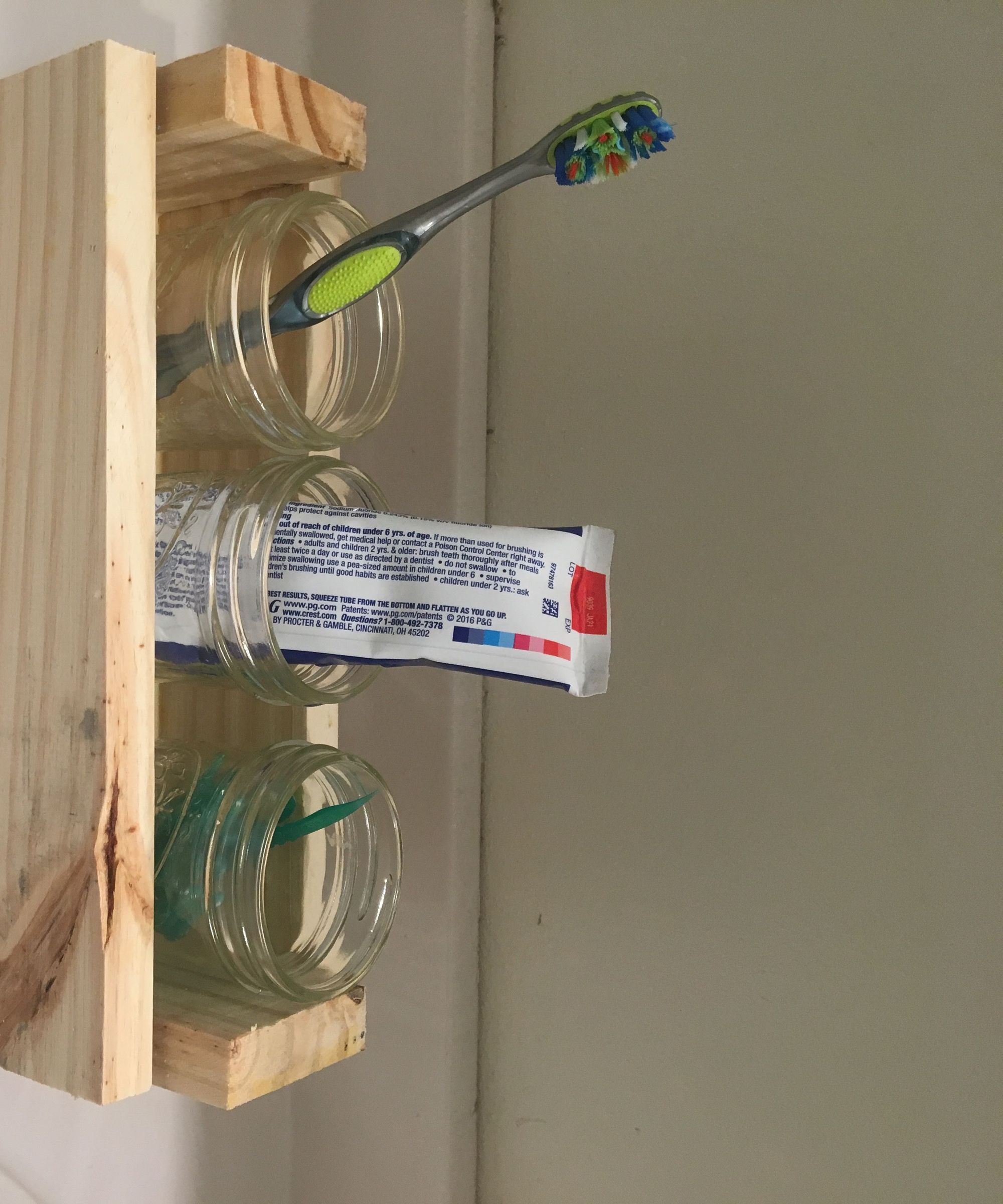 Mason Jar Bathroom Organizer