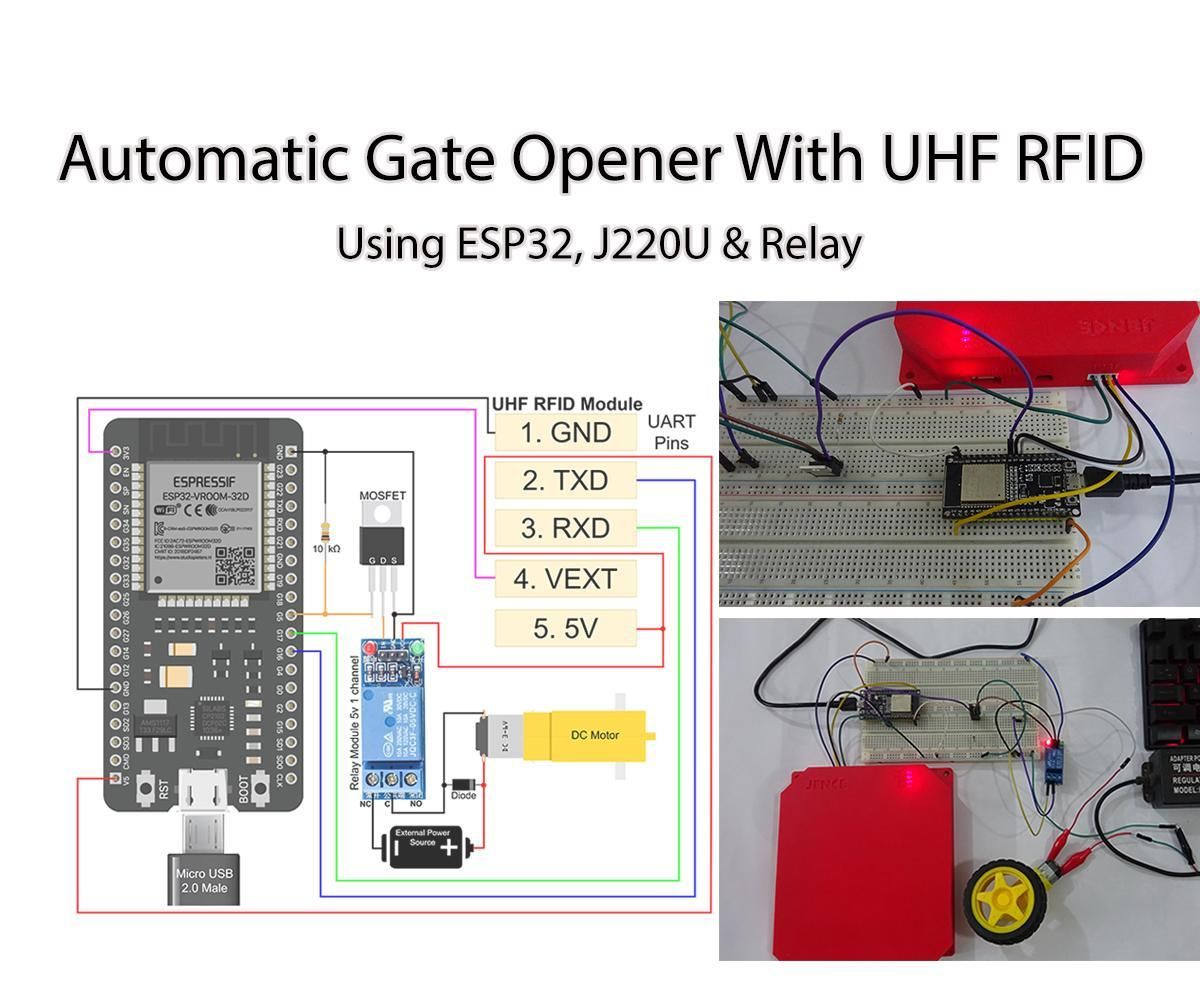 Build a Hands Free Automatic Gate Opener With ESP32 and JENCE J4220U
