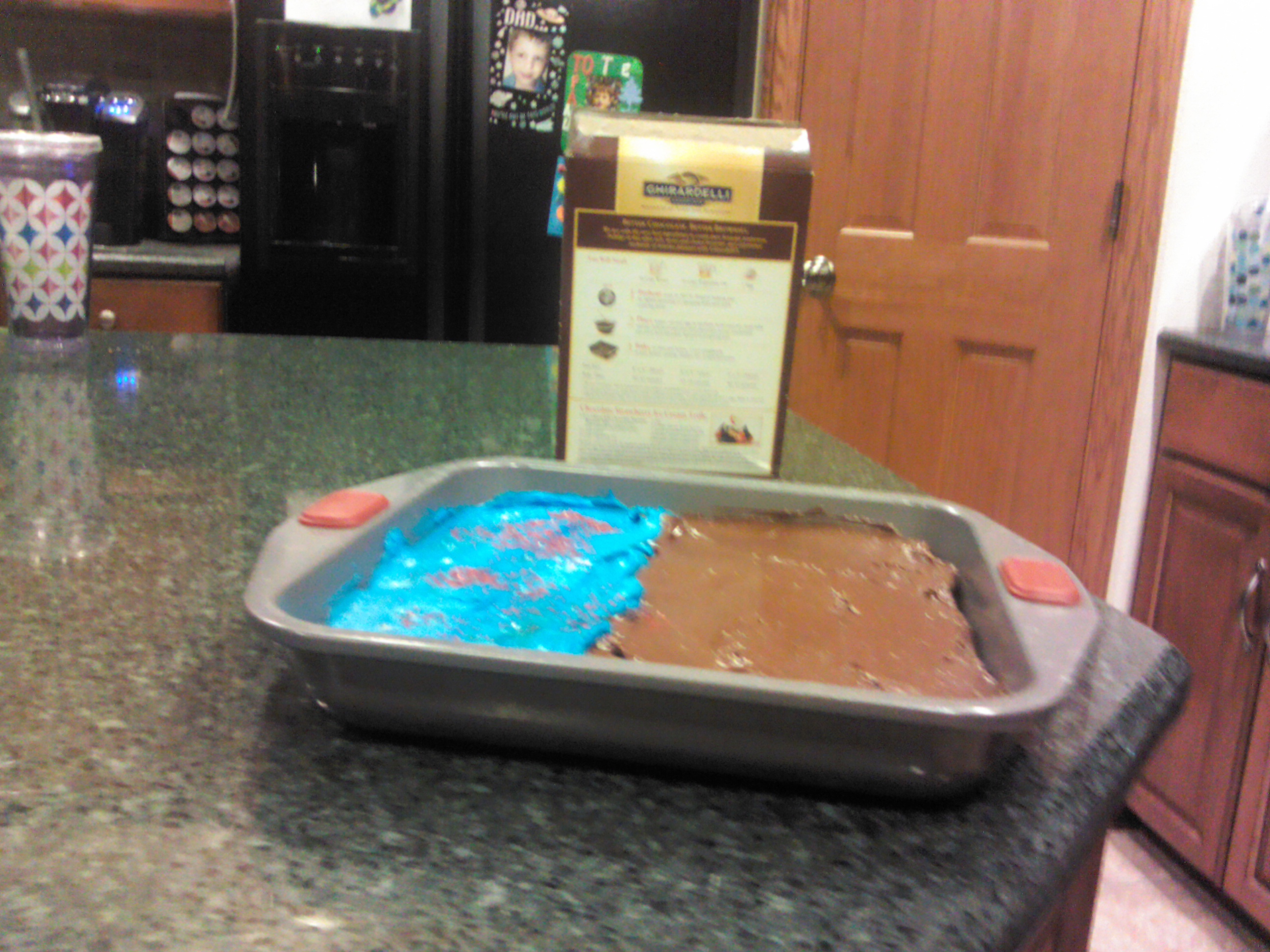 Making frosted brownies