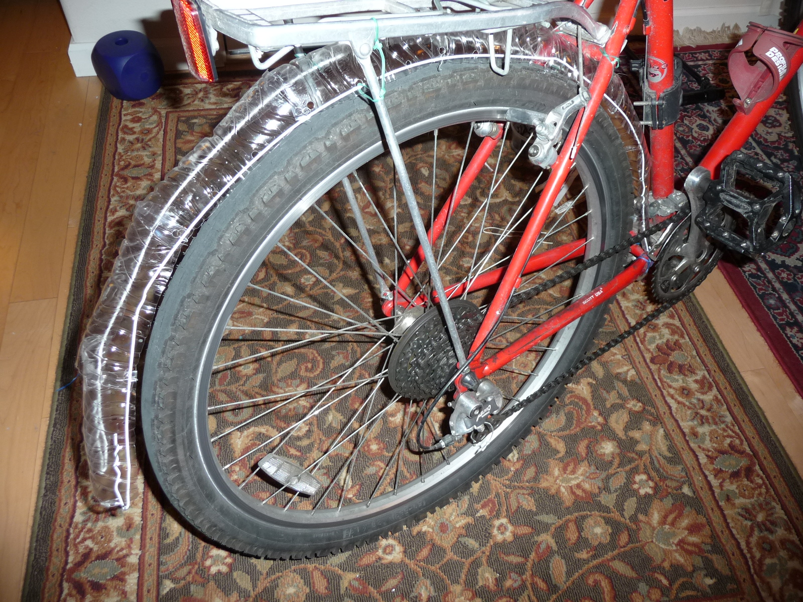 Bike Fenders From Water Bottles and Clothes Hangers 7 Steps