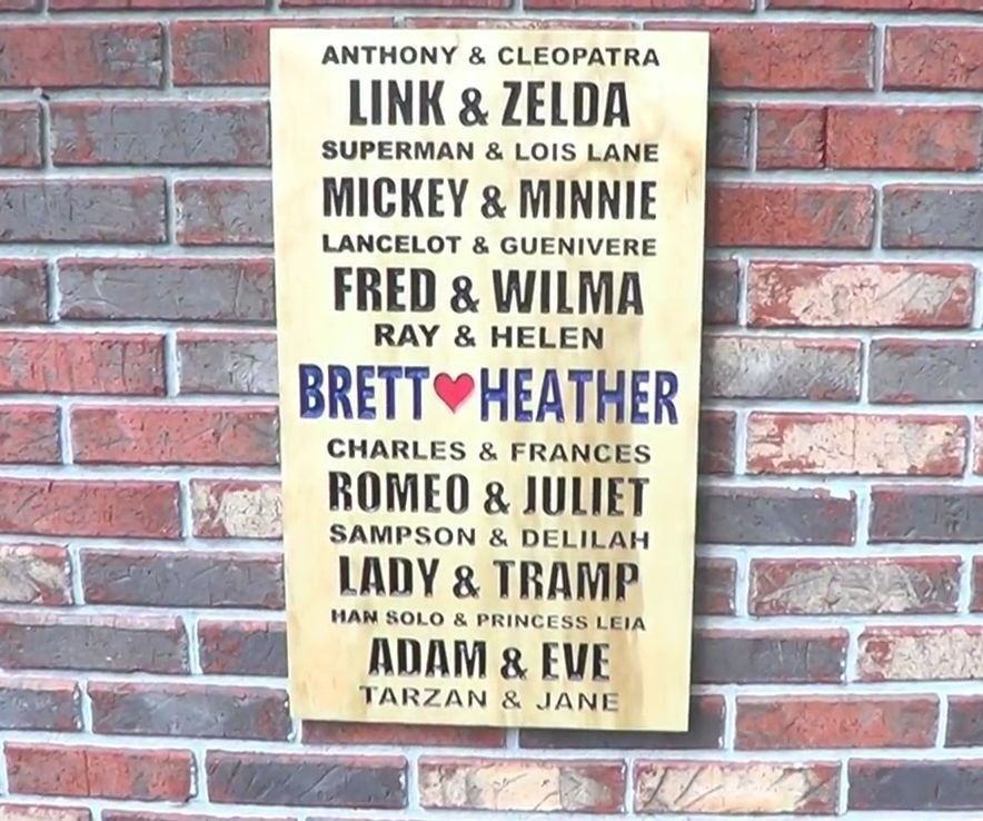 CNC Wedding Names Sign