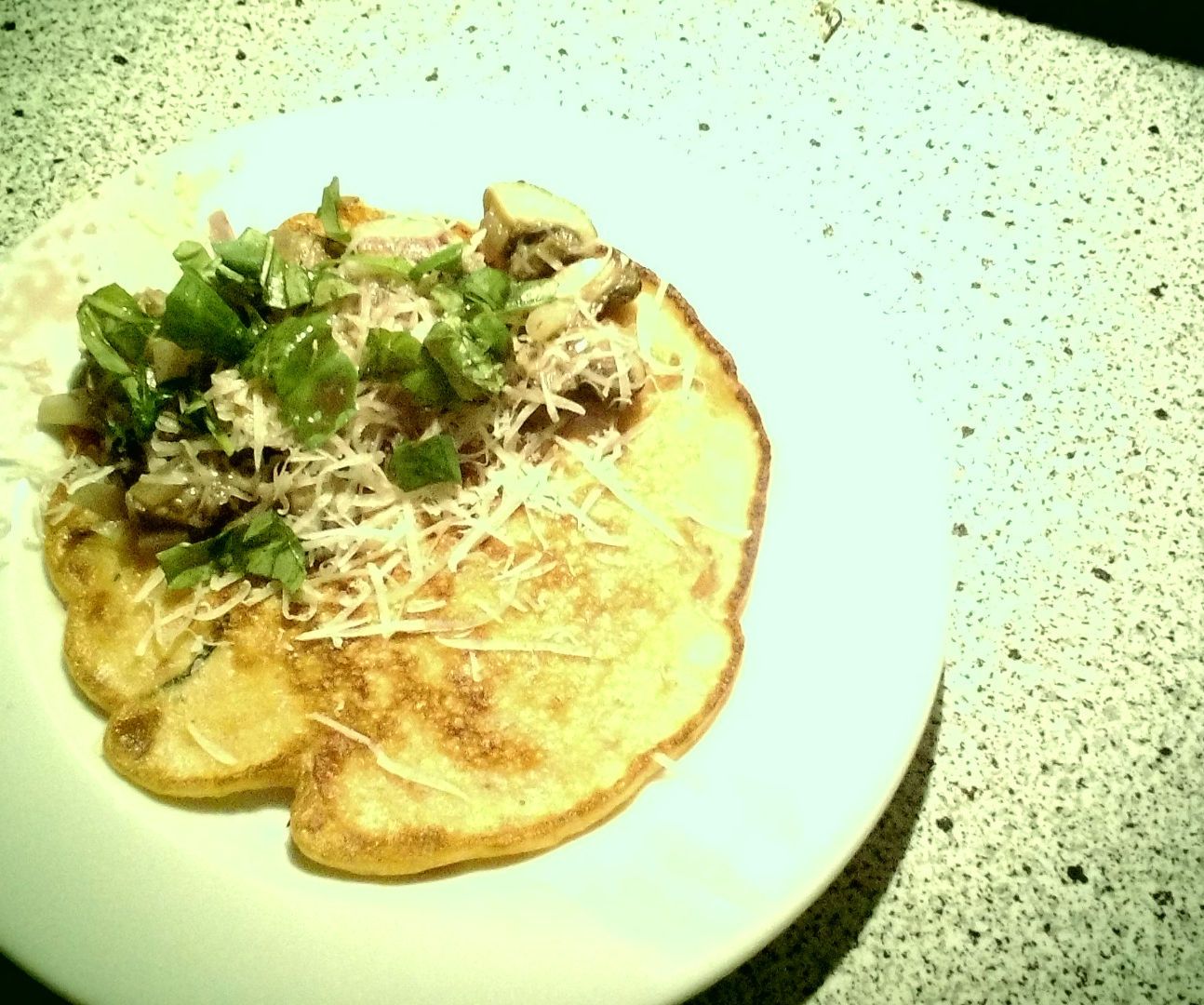 Yoghurt Tomato Pancaces With Mushrooms