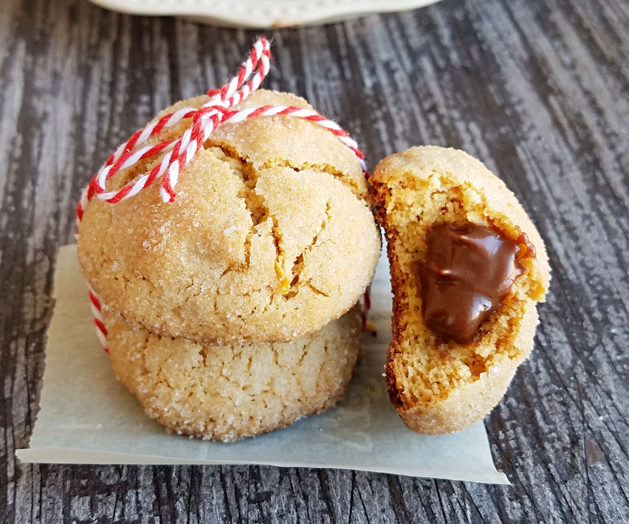 Chocolate Filled Almond Butter Cookies