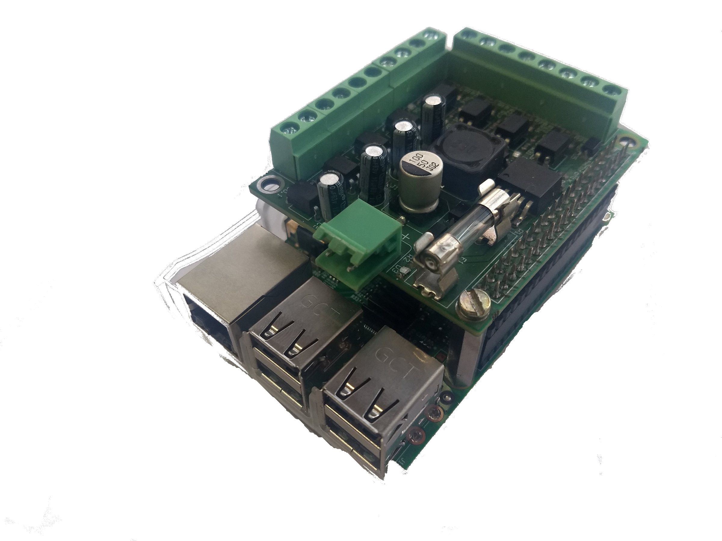 Raspberry Pi Isolated GPIO Board With 1224VDC to 5VDC Power Supply 3