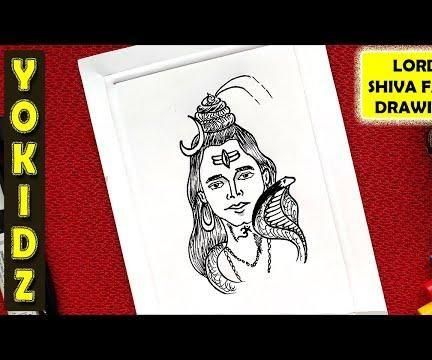 HOW TO DRAW LORD SHIVA FACE EASY 