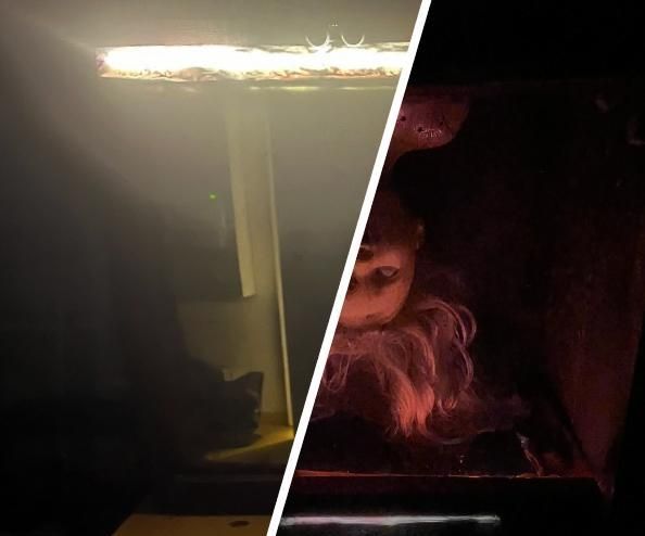 Scary Doll Behind Fake Mirror for Halloween