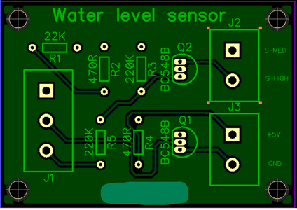 PCB Layout - Water Level Sensor Circuit