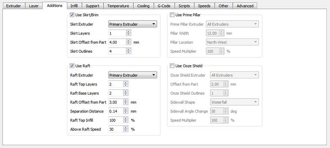 Simplify3D Settings