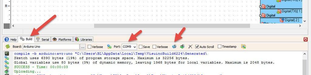 Generate, Compile, and Upload the Arduino Code