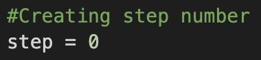 Initialising Step Number