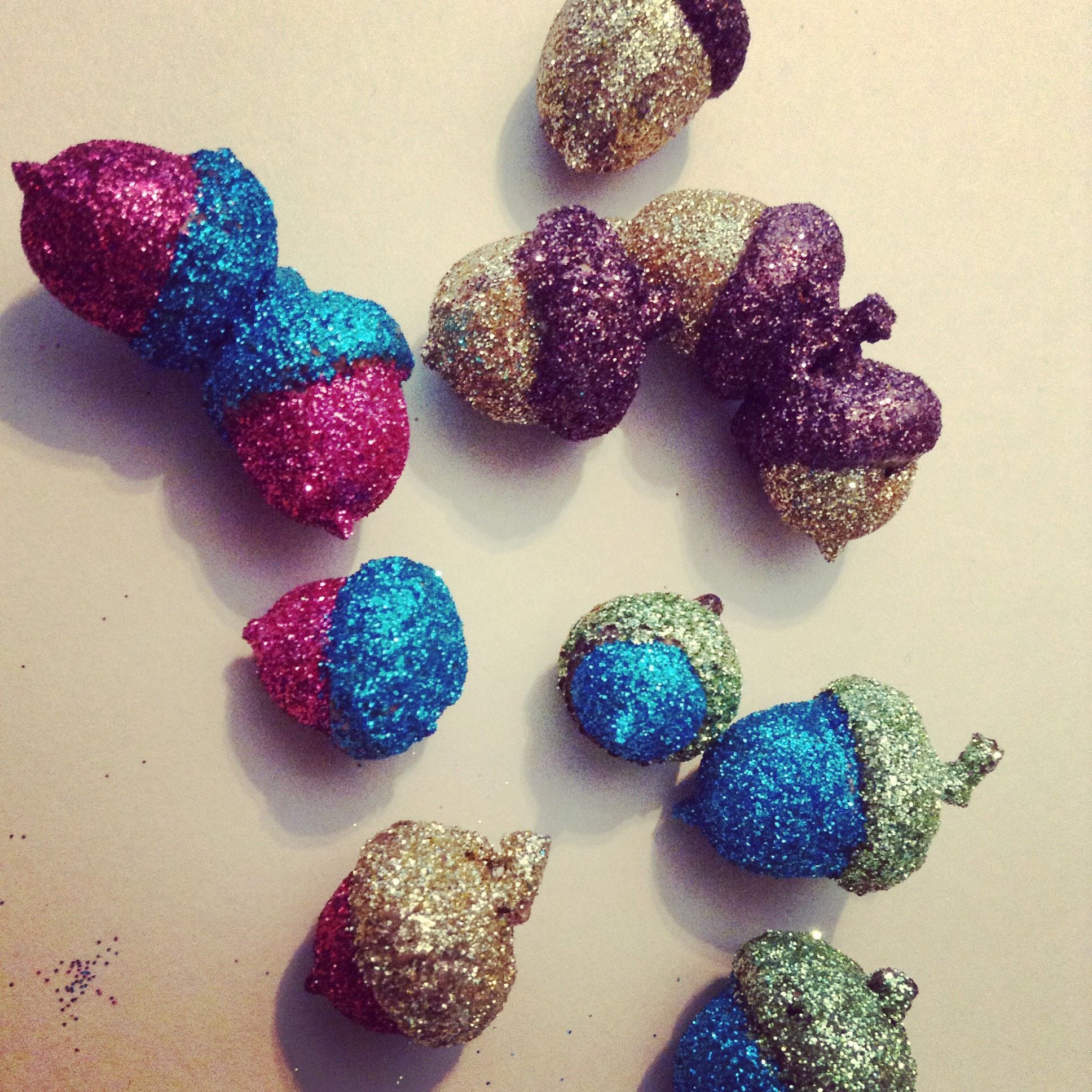 Adorably Useless Glitter Acorns