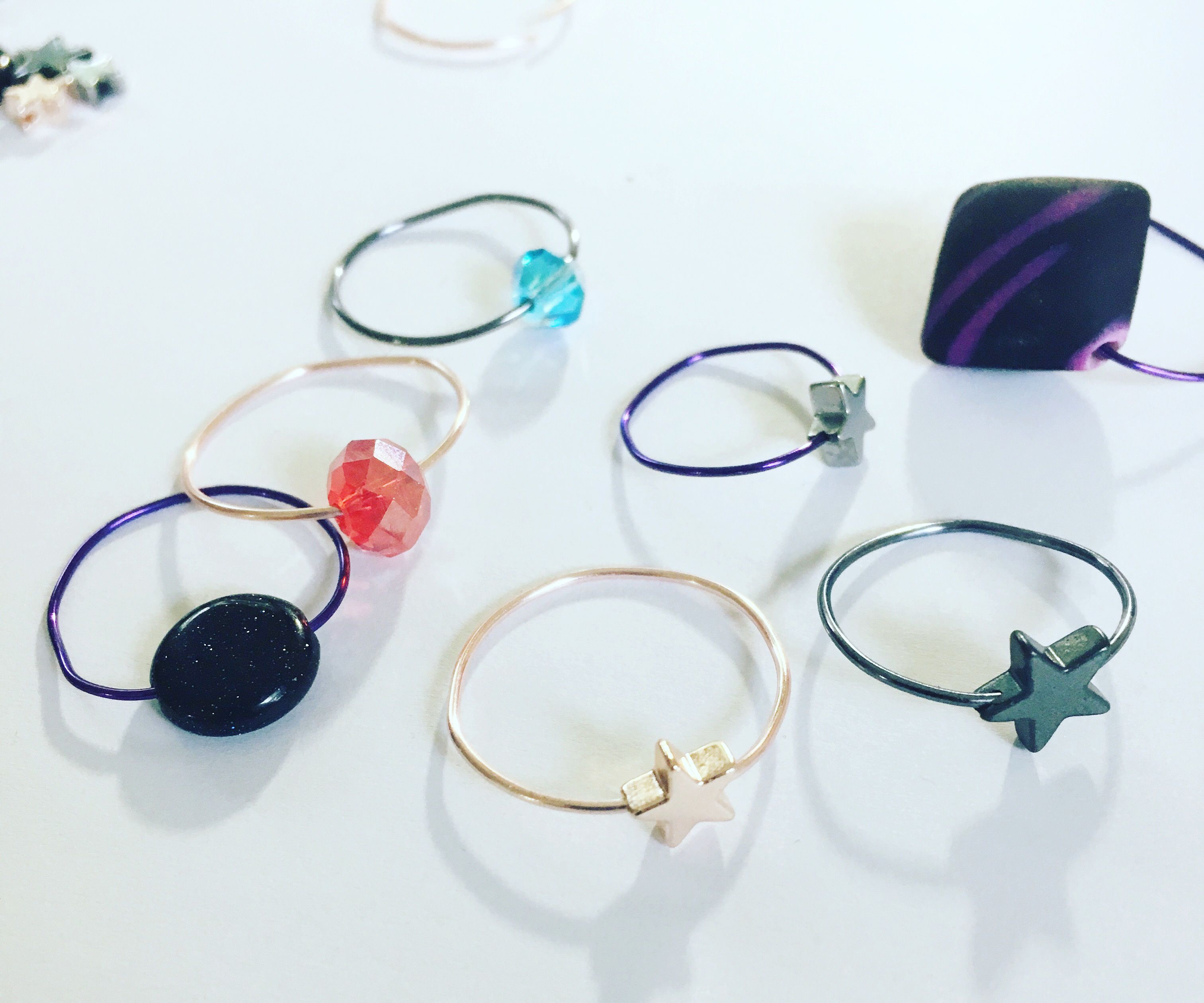 Simple Wire & Bead Rings