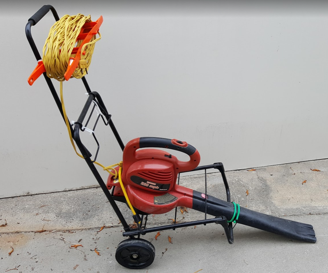 Leaf Blower Rolling Cart Makes Yardwork Faster and Easier