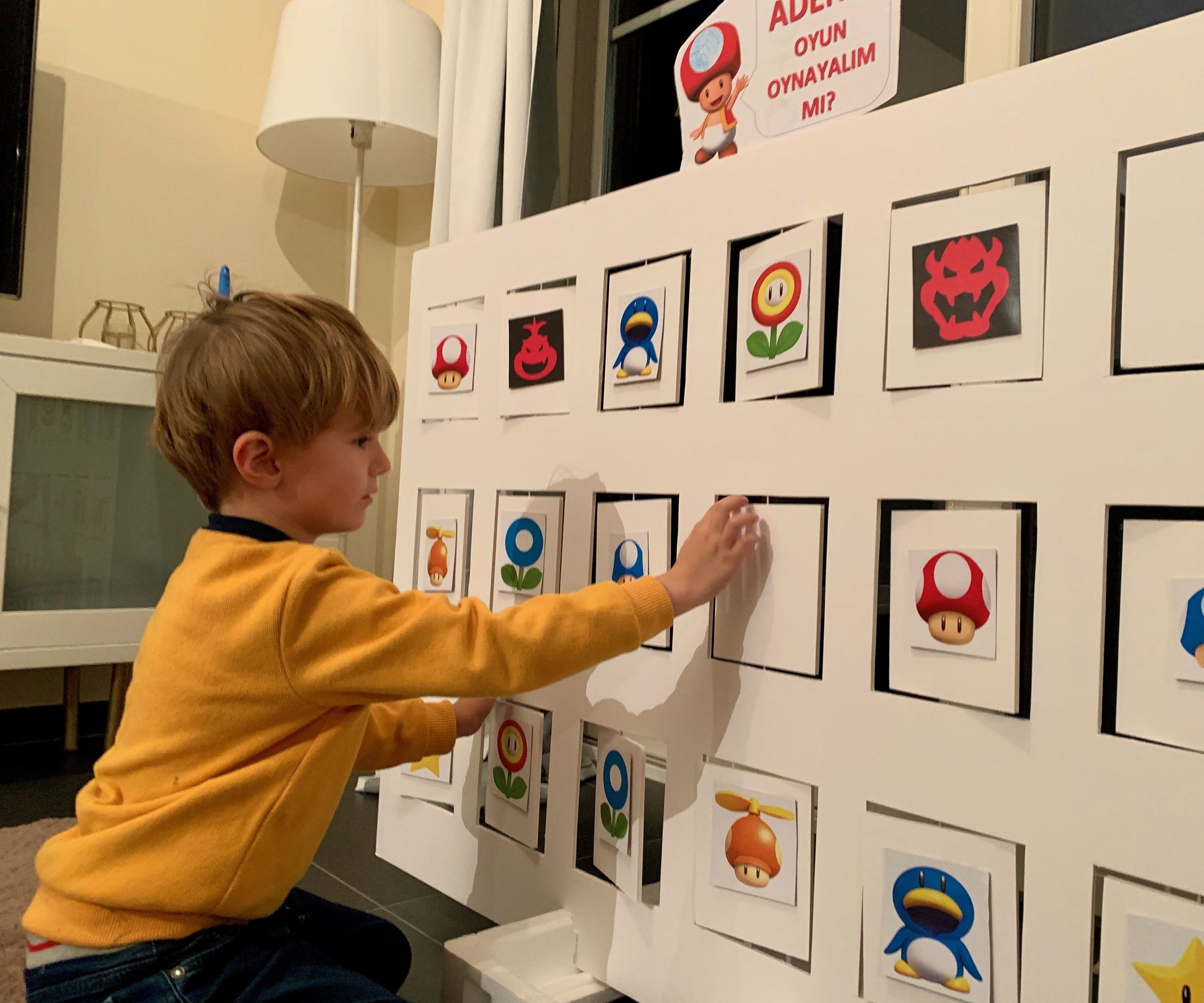 Super Mario Find the Pair Game Board (Memory Match Game Board)