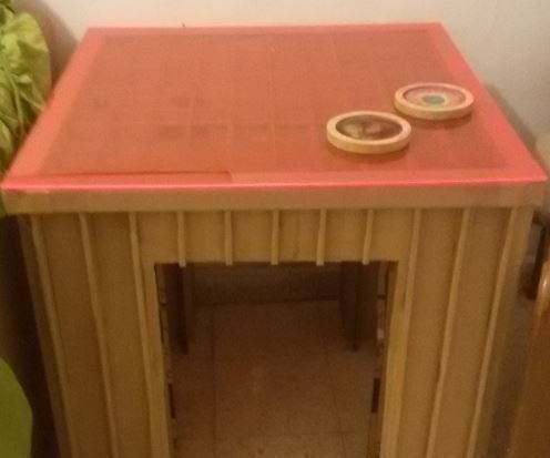 Recycled cardboard table from 3D model