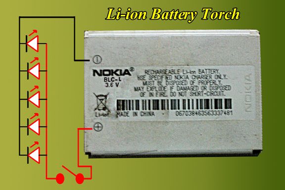 LED TORCH From Discarded Mobile BATTERY